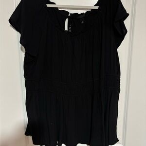 torrid Black Short-Sleeve Peasant Tunic